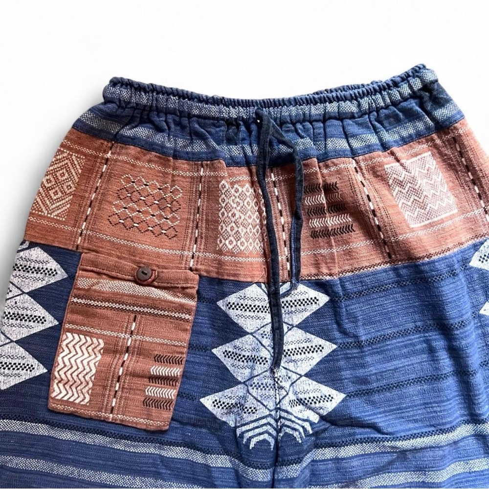 Blue And Brown Patchwork Trousers - image 3